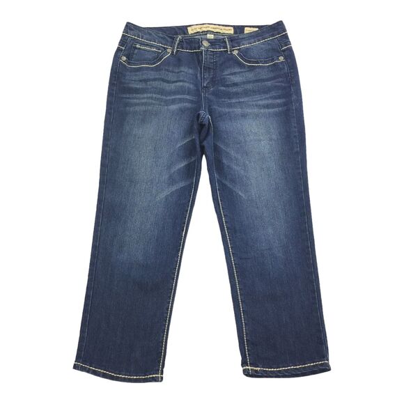 Nine West Vintage America Classic Rise Cropped Jean Pants Size 10 Womens Denim L - Picture 1 of 9